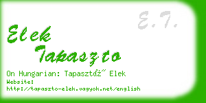 elek tapaszto business card